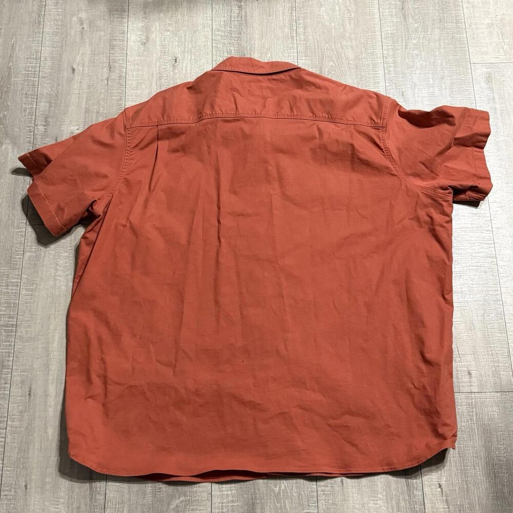 L.L. Bean BeanFlex Twill Shirt  Orange Button-Up Short Sleeve Casual Men’s XXXL - Picture 3 of 9